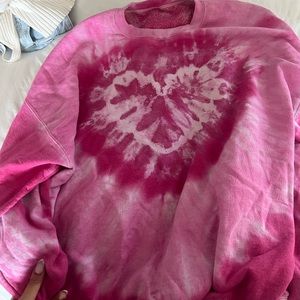 Urban Renewal Remade Heart Tie-Dye Crew Neck Sweatshirt